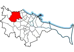 Location of Oliwa within Gdańsk