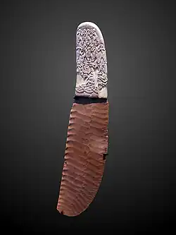 The Gebel el-Arak Knife; 3300–3200 BC; handle: elephant ivory, blade: flint; length: 25.8 cm