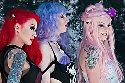 Image 18Three girls with multicolored seapunk inspired hair (from 2010s in fashion)