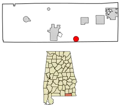 Location of Black in Geneva County, Alabama.