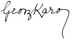 Signature of Georg Karo, written in a flowing hand.