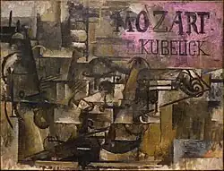 Georges Braque, Violin: "Mozart Kubelick", 1912, oil on canvas, 45.7 × 61 cm, Metropolitan Museum of Art