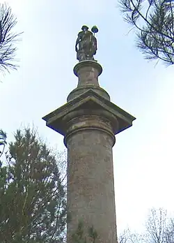 The top of the Column to Liberty, the figure seen from behind