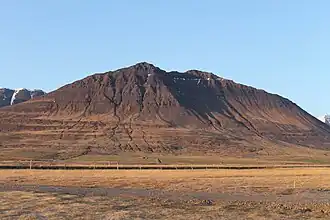 The mountain Glóðafeykir on a clear day