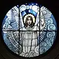 Stained glass window depicting an angel