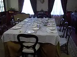 The dining room in the mine manager's house