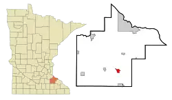 Location of Zumbrota, Minnesota
