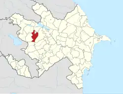 Map of Azerbaijan showing Goygol District