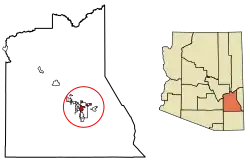 Location of Safford in Graham County, Arizona