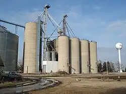 Grain elevator and water tower in Meadows, IL