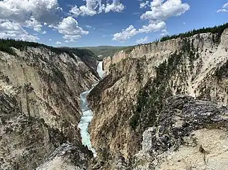 Lower Falls in Grand Canyon of Yellow Stone from Artist Point