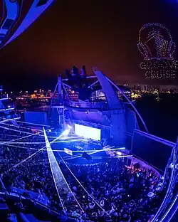 Drone show on Groove Cruise Miami 2025 aboard Royal Caribbean's Allure Of The Seas