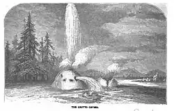 Sketch of Grotto Geyser, 1871
