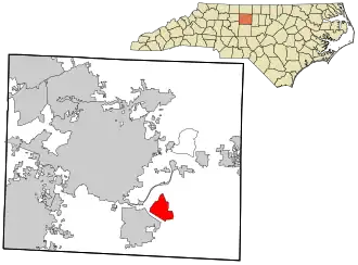 Location in Guilford County and the state of North Carolina