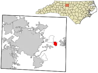 Location in Guilford County and the state of North Carolina