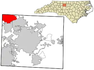 Location in Guilford County, Rockingham County and the state of North Carolina.