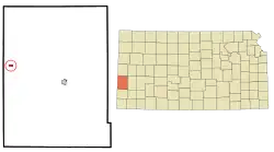 Location within Hamilton County and Kansas