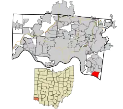 Location in Hamilton County and the state of Ohio.