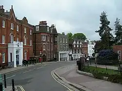 View of the north of the High Street Taken from the junction of Church Hill Some of the buildings are those of Harrow School