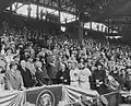 Harry S. Truman throws out first ball at the season opener, April 15, 1952.