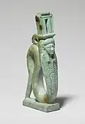 Amulet of Hathor as a uraeus wearing a naos headdress, early to mid-first millennium BC