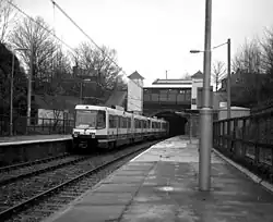 Heaton Park Metrolink station on opening day in 1992