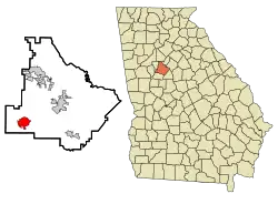Location in Henry County and the state of Georgia