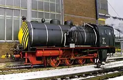 Henschel fireless engine filling steam at the power station Mannheim