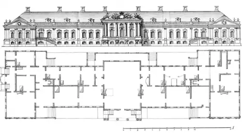 Palace for Kirill Rozumovsky, project and facade, Hlukhiv