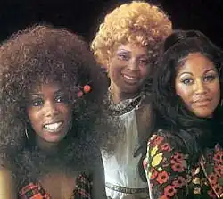 1972 promotional photo of Honey Cone members Carolyn Willis, Edna Wright, and Shelly Clark