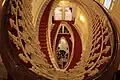 The staircase in the hotel, photographed from the second floor looking down in 2016