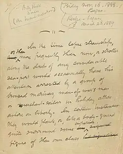 Billy Budd manuscript, first page