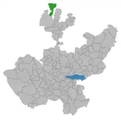 Location of the municipality in Jalisco