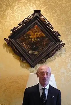 Pieter Biesboer and the Blazoen of Trou Moet Blycken painted by Jan Naghel.