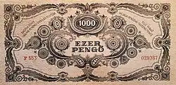 Hungarian 1000 Pengo - Back
