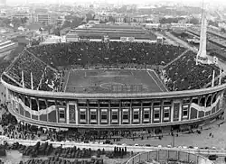 Aerial view during a football match, 1962