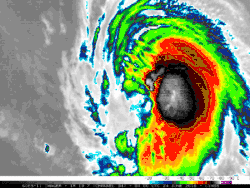 Infrared satellite loop of Hurricane Celia intensifying on June 24