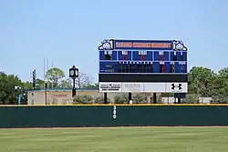 Outfield warning track from the right field line