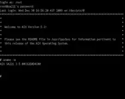 AIX 5.3 welcome banner