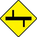 W 017L Staggered Crossroads Ahead - Left