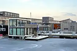 Houses in IJburg nearby frozen water during winter 2010