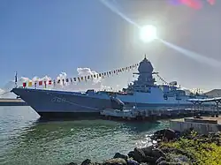 Imphal (D68) of Indian Navy at Port Louis, Mauritius.