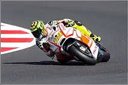 Andrea Iannone, riding his Energy T.I. Ducati Pramac in the 2013 British Grand Prix.