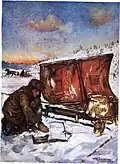 ’Illustration of Ice Fishing in Norway’, painting by Nico Wilhelm Jungmann, 1904