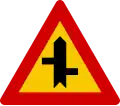 Offset road junction right left, with priority