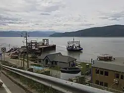 Ferries at the river station dock, Saint-Bernard-sur-Mer