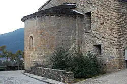 Romanesque apse of San Salvador church in Biescas