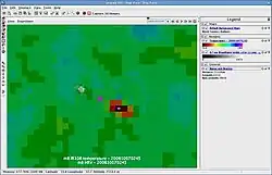 Meteosat images combined, showing offset from first light flare to main IR flare