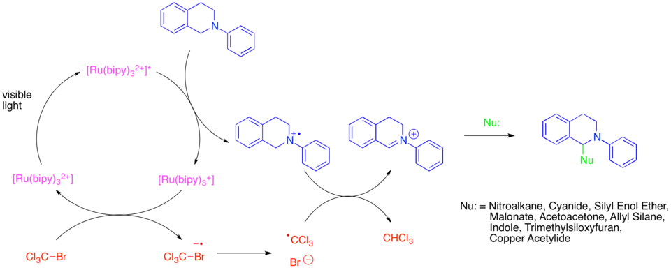 Photocatalytic generation and functionalization of iminium ions