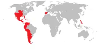 The Spanish Empire in the late 18th and early 19th centuries.